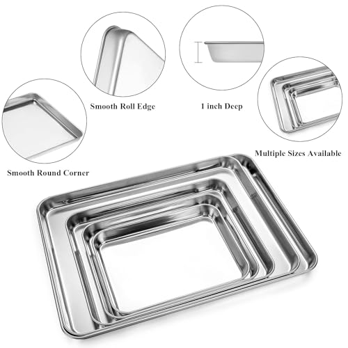 Baking Sheet with Rack Set, Stainless Steel Cookie Sheet with Cooling Rack - size: 17½ inch