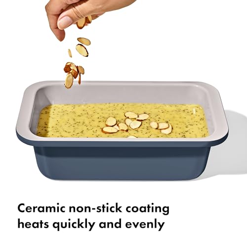 OXO Good Grips Non-Stick Pro Ceramic Coated Metal Bakeware, 1Lb Loaf Pan - color: Storm Blue, size: Loaf Pan