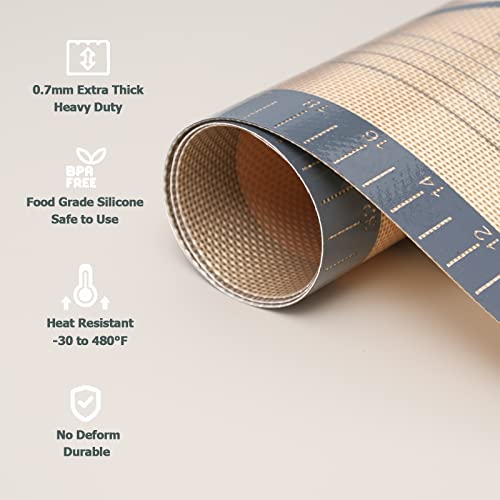 Sapid Thick Silicone Pastry Mat Baking Dough Rolling Extra Large 24" x 36" - color: Gray, size: 36"L x 24"W