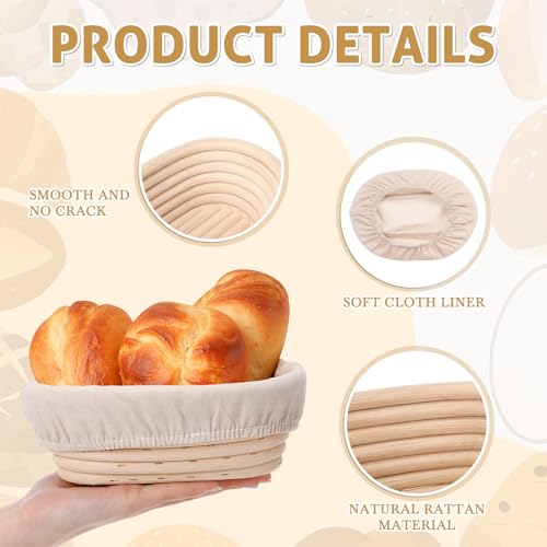 20 Pack Mini Banneton Bread Proofing Basket 7 Inch, Oval