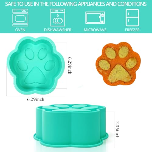 6Inch Dog Birthday Cake Mold, 1Pack Paw Shaped Silicone Pan Extra Large, Silicone Dog Treat Mold for Homemade Birthday Cake - color: 6Inch Dog Cake Mold