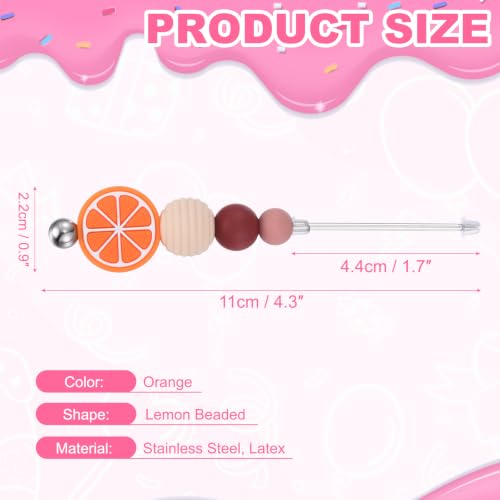 uxcell Cookie Scribe Tool Stainless Steel Icing Pin Lemon Beaded Orange - color: Orange