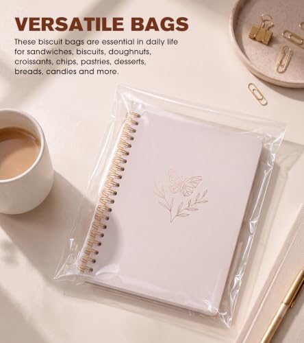 Yuiicaov 100 Pcs Clear Self Sealing Cellophane Bags, 8.5x11 Inches Cookie Bags Resealable Sleeves Bags for Photo Mats, Documents, Notebook, Paper or Gifts, 3 Mils Individual Self Adhesive Wrappers - size: 8.5x11 Inch (Pack of 100)