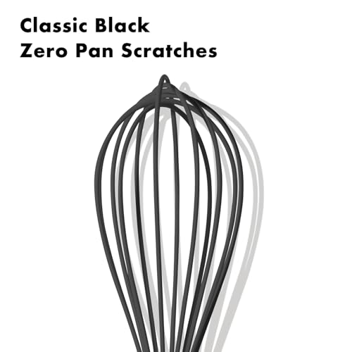 OYV 10-Inch Black Silicone Whisk, Non-Scratch, 18/10 Stainless Steel Handle - size: 10 inch black