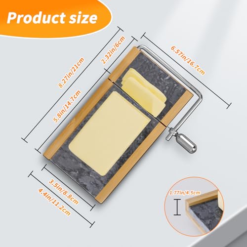 Tianman Marble Cheese Slicer/Cutter & 4 Cutting Wires,Heavy Duty8.27"x 4.4" - color: Black
