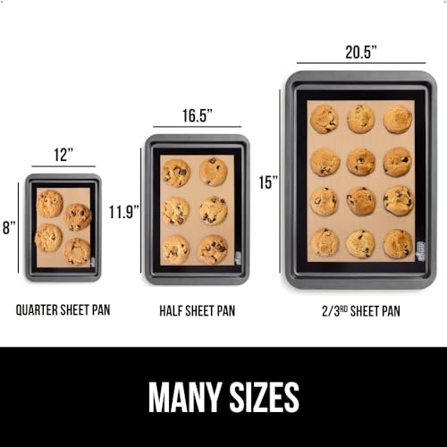 GORILLA GRIP Nonstick Silicone Baking Mats, 2PK, 2/3 Sheet, Black - color: Black, size: 20.5" x 14.62" (2/3 Sheet)