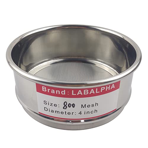 LABALPHA 800 Mesh Lab Sieves, Test Sieve #800 Mesh, 4'' Diameter, 304 Stainless Steel Wire Cloth (0.02mm) - size: 800 mesh (0.02mm)