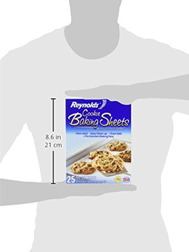 Reynolds Kitchens Cookie Baking Sheets, Pre-Cut Parchment Paper, 25 Count (Pack of 24) - size: 25 Count (Pack of 24), style: Baking Sheets