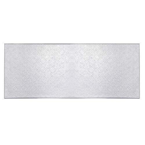 O’Creme Cake Board, White Narrow Rectangle - Log Cake Board, Wraparound White Pastry Drum Boards with Gorgeous Design, Sturdy & Durable 1/4” Thick Cake Drums, 20 Inch x 5 Inch - Pack of 10 - color: White, size: 20 inch x 5 inch