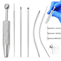 Piercing Taper Ball Grabber Tool for Changing Jewelry - 14G 16G 18G 20G Stainless Steel Flat Back Earrings Applicator Tool Threadless Insertion Pin Thread Body Piercing Kit for Ear Nose Lip - size: (16G)+ Ball Grabber Tool