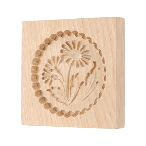 uxcell Cookie Stamp Wooden Cookie Cutter Baking Tools Chamomile