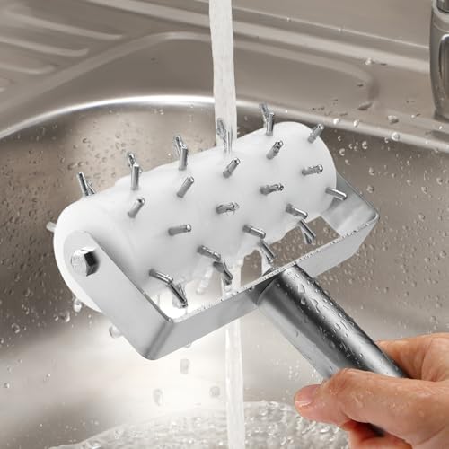 2Pcs Pizza Dough Roller & Dough Docker Kit Stainless Steel Rolling Pin