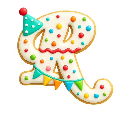 Mighty Gadget Fancy Cursive Letter A to Z Cookie Cutter - 4" Tall Alphabet Baking Mold (Random Color) (R) - color: R