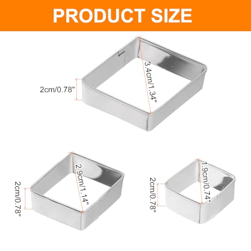 HARFINGTON 3Pcs Rhombus Diamond Cookie Cutters Set Assorted Sizes Stainless Steel Geometric Frame Holiday Cookie Cutters for Pastry Fondant Cake Cookie - style: Rhombus Diamond