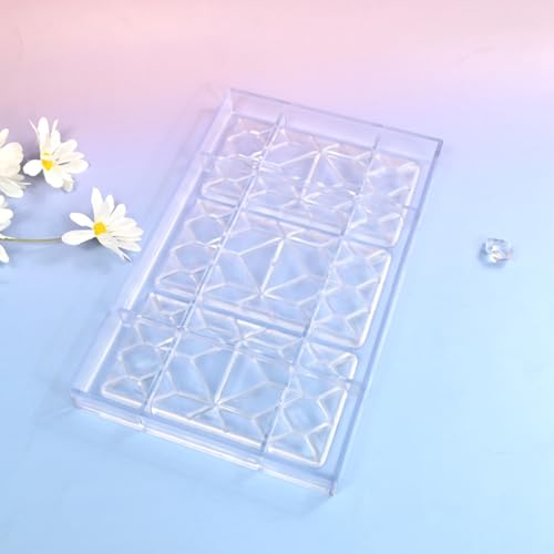 Polycarbonate Chocolate Molds Rectangle Shape 3D Pattern Chocolate Bar Mold 3 Pack Durable & Flexible Candy Moulds for Homemade Chocolates, Baking & Desserts - BPA-Free (E_ Rectangle) - size: E_ Rectangle