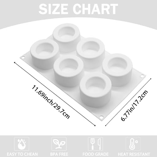 6-Cavity Silicone Shot Glass Baking Molds for Mousse and Pudding - color: White-R0179