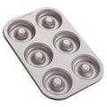 CHEFMADE Donut Mold Cake Pan, 6-Cavity Non-Stick Ring Doughnut Bakeware for Oven Baking (Champagne Gold) - size: 05 - Round 6 Cups