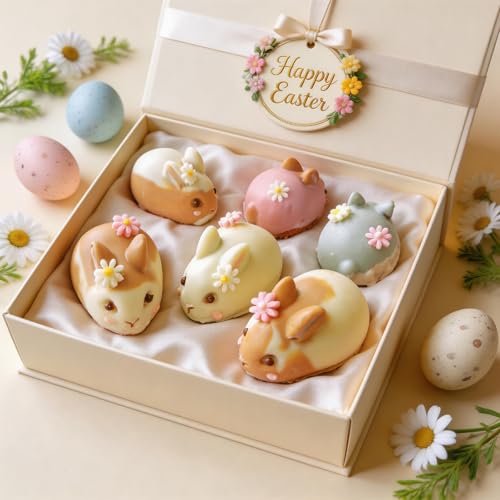 MEMOVAN 3D Easter Bunny Silicone Mold 6 Cavity Silicone Rabbit Mold Easter Rabbit Chocolate Mould for Baking Rabbit Shape Mousse Cake Jelly Dessert Fondant Cheesecake Soap Ice Cube Tray - color: Rabbit