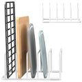 Cutting Board Organizer Storage, Baking Sheet Rack under Cabinet - color: 1pc, White