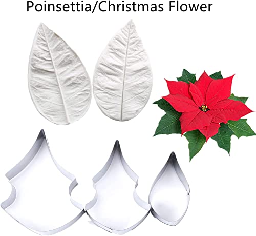 8set Gum Paste Flower Molds and Fondant Cutters Sugar Craft Tools