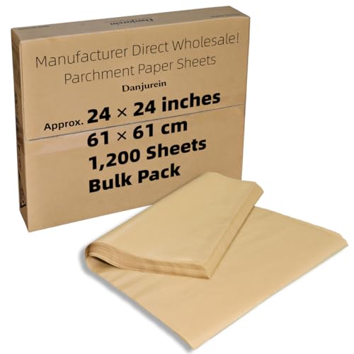 Industrial Grade 24x24 Parchment Paper - 1200 Bulk Sheets - color: Brown, size: 24"x24" (61x61cm) - 1200 sheets