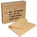Industrial Grade 24x24 Parchment Paper - 1200 Bulk Sheets - color: Brown, size: 24"x24" (61x61cm) - 1200 sheets
