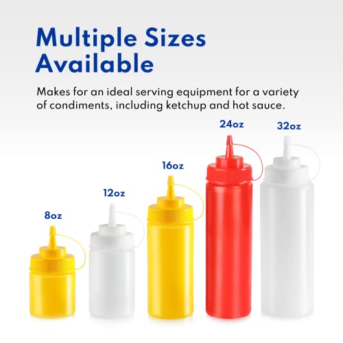 New Star Foodservice Plastic Squeeze Bottles, 16oz, 6 pk, Red - color: Red