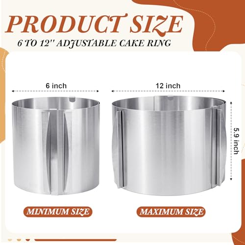 Hushee 1 Pcs Extra High 15cm Cake Ring 6 to 12 Inch Adjustable Cake Mold