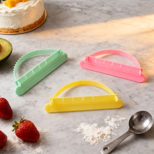 3 Pack Cake Arch Guide Tool with 3pcs Scrapers, Cake-Arc Ruler Writing Tools, Convenient for Controlling the Size and Position of the Arc, Convenient for Beginners to Use