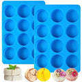 2 Pack 12 Cavity Silicone Soap Molds, Ice Cube Mold, Half Sphere Silicone Baking Mold for Soap,Making Bath Bomb,Ice Cream,DIY Handmade Soap&Candy,Chocolate Bombs(12-hole round) - color: Blue 12-hole round