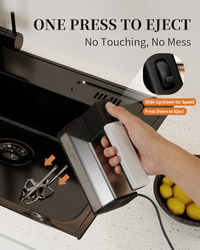 Hand Mixer Electric Handheld, 5-Speed 200W with 4 Accessories Black - color: Matte Gray Stainless Steel
