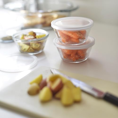 Anchor Hocking Glass Ramekins, 6 Ounce Glass Custard Cups with Lids, Set of 4 - style: Custard Cups with Lids