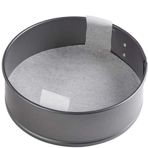 100 Sheets 8 Inch Round Baking Paper Cake Pan Liner Non Stick Grilling Paper Precut Steaming Paper Cookie Baking Paper Circles with Lift Tab for Kitchen Cooking White