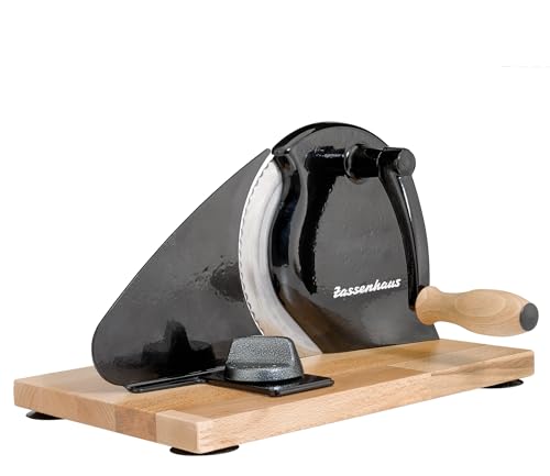 Zassenhaus Original Classic Adjustable Bread Slicer for Uniform Slices - Bread Slicer for Homemade Bread - 18/8 Stainless Steel Blade Sourdough Cutter - Black, 11.75" x 8" - color: Black, size: 11.75" x 8" x 4.7"