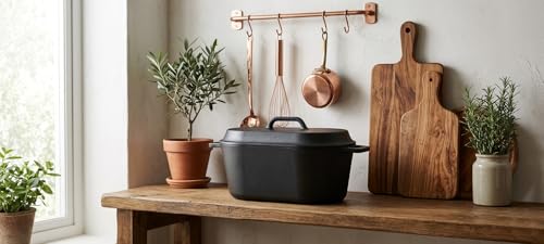 4.5QT Cast Iron Loaf Oven Pan - 11.3"x6.5"x4.3" Heavy Duty Sourdough Bread Pan kit - 5QT with Lid Handles Lame, for home baking - color: Bread Pan set -1