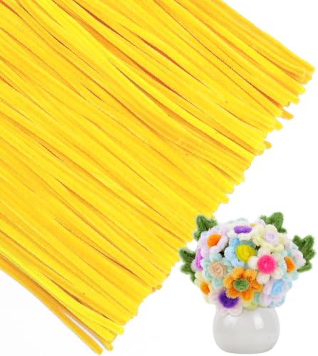IOOLEEM Pipe Cleaners, 200pcs Bright Yellow Chenille Stems Bulk for Crafts - color: Bright Yellow, size: 200 Count