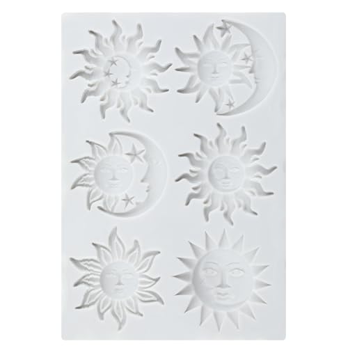 Sun Moon Face Fondant Molds Sun Face Silicone Mold - color: Style D
