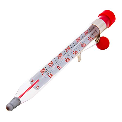 Escali AHC3 Precision Classic Candy/Deep Fry Thermometer Glass Tube Thermometer 2.0, Hands-Free with Protective Sheath Heat Resistant NSF Certified