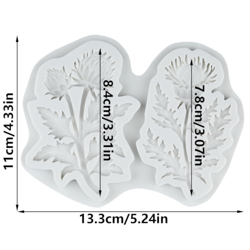 Thistle Flower Silicone Mold Flower Cake Decorating Fondant Molds - color: Style 17