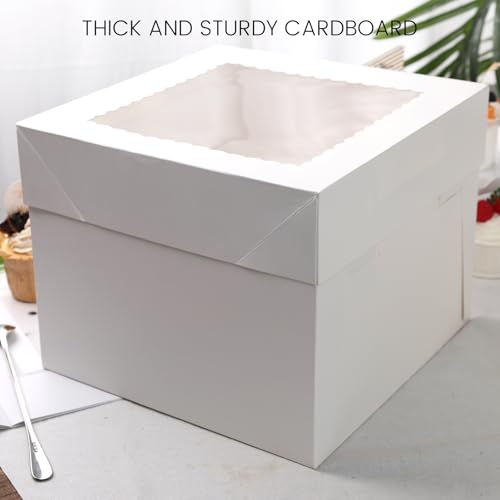 VGOODALL 2 PCS Cake Boxes, 10x10x8 Inch Cake Containers with Window