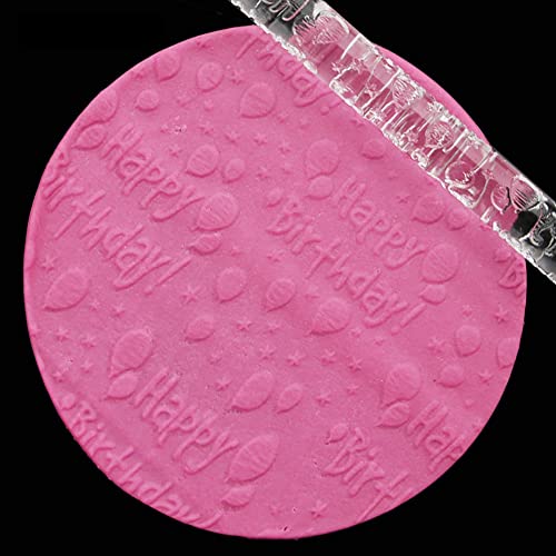 Rengue Birthday Theme Embossed Acrylic Rolling Pin, Dough Roller (#11) - size: 51035 birthday