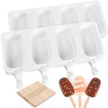 WMKGG Popsicle Silicone Molds Set, 2 PCS Ice Cream Molds - color: White