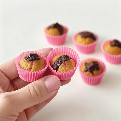1000 Pcs 1 Inch Mini Muffin Liners,Muffin Liner for Baking White Cupcake Papers Baking Cup Liners,Used for 48 Cup Mini Muffin Pa (Pink) - color: Pink
