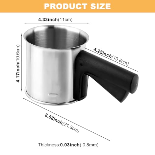 3 Cup Flour Sifter for Baking, Stainless Steel Hand Squeeze Fine Sieve
