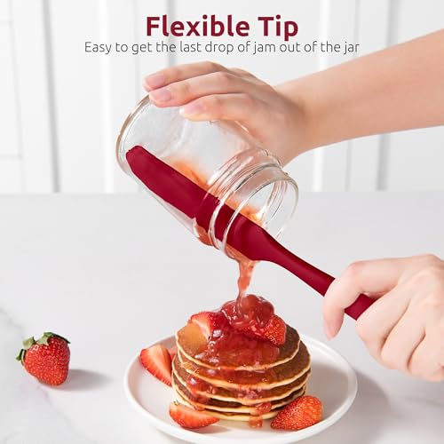 U-Taste Skinny Silicone Jar Spatula Scraper, 10in Sourdough Stir Stick, Red - color: Red, size: 9.72 in