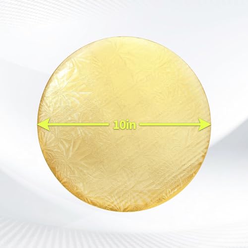 40 Pack Cake Boards Round 10 Inch Disposable Cake Plate Corrugated Cardboard Circles Cake Base Decorating Supplies (Gold 10")