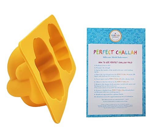 The Dreidel Company Silicone Challah Braid Bread Mold Bakeware, Small Challettes, Perfect Kosher Challah Braided Baking Mold Pan, No Shaping Required (Single)
