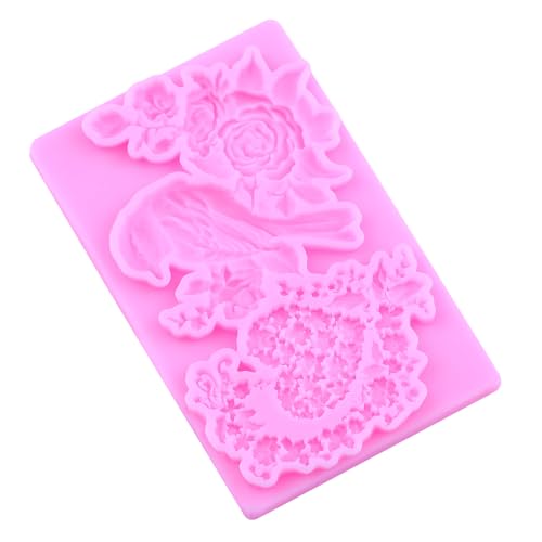 Bird Flower Silicone Mold Flower Branch Fondant Molds Set Of 2 - color: Style H