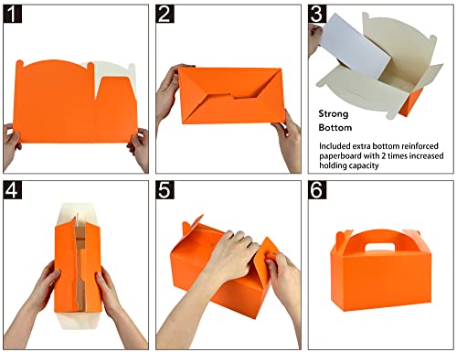 HUAPRINT Treat Gift Boxes, 30 Pack, Orange, 9.45x5x5 IN - color: Orange