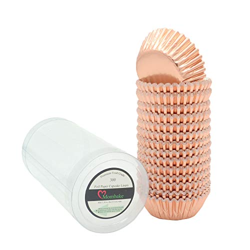 Mini Rose Gold Foil Cupcake Liners Muffin Baking Cups for Party and More, 300-Count - color: Rose Gold